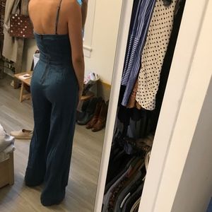 stradivarius denim jumpsuit